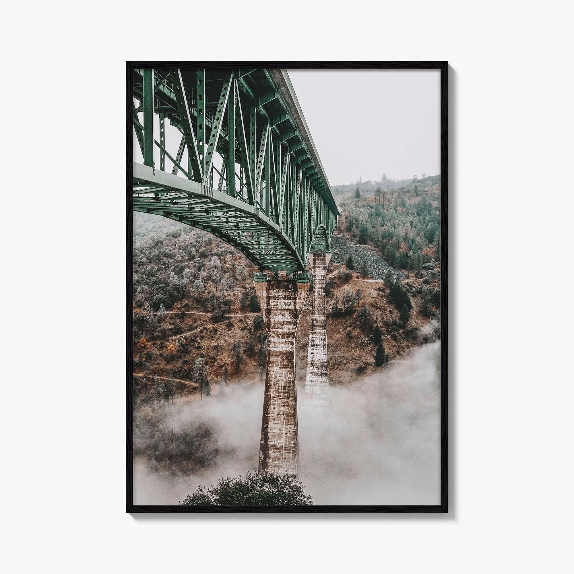 Auburn California Fine Art Photo Print, Foresthill Bridge Fog, American River Poster USA