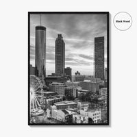 Atlanta Skyline Black and White Fine Art Photo Print, Georgia Poster