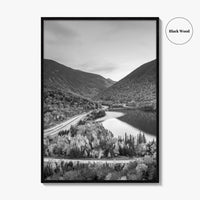 New Hampshire Black and White Fine Art Photo Print, Franconia Notch, White Mountain Poster