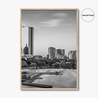 Boston Skyline Black and White Fine Art Photo Print, Massachusetts USA, Wall Decor