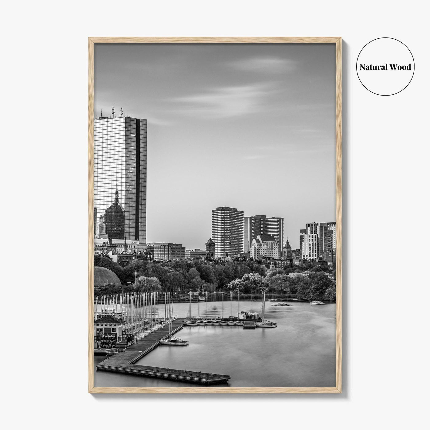 Boston Skyline Black and White Fine Art Photo Print, Massachusetts USA, Wall Decor