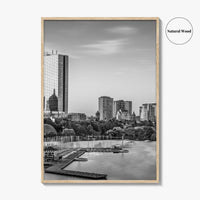 Boston Skyline Black and White Fine Art Photo Print, Massachusetts USA, Wall Decor
