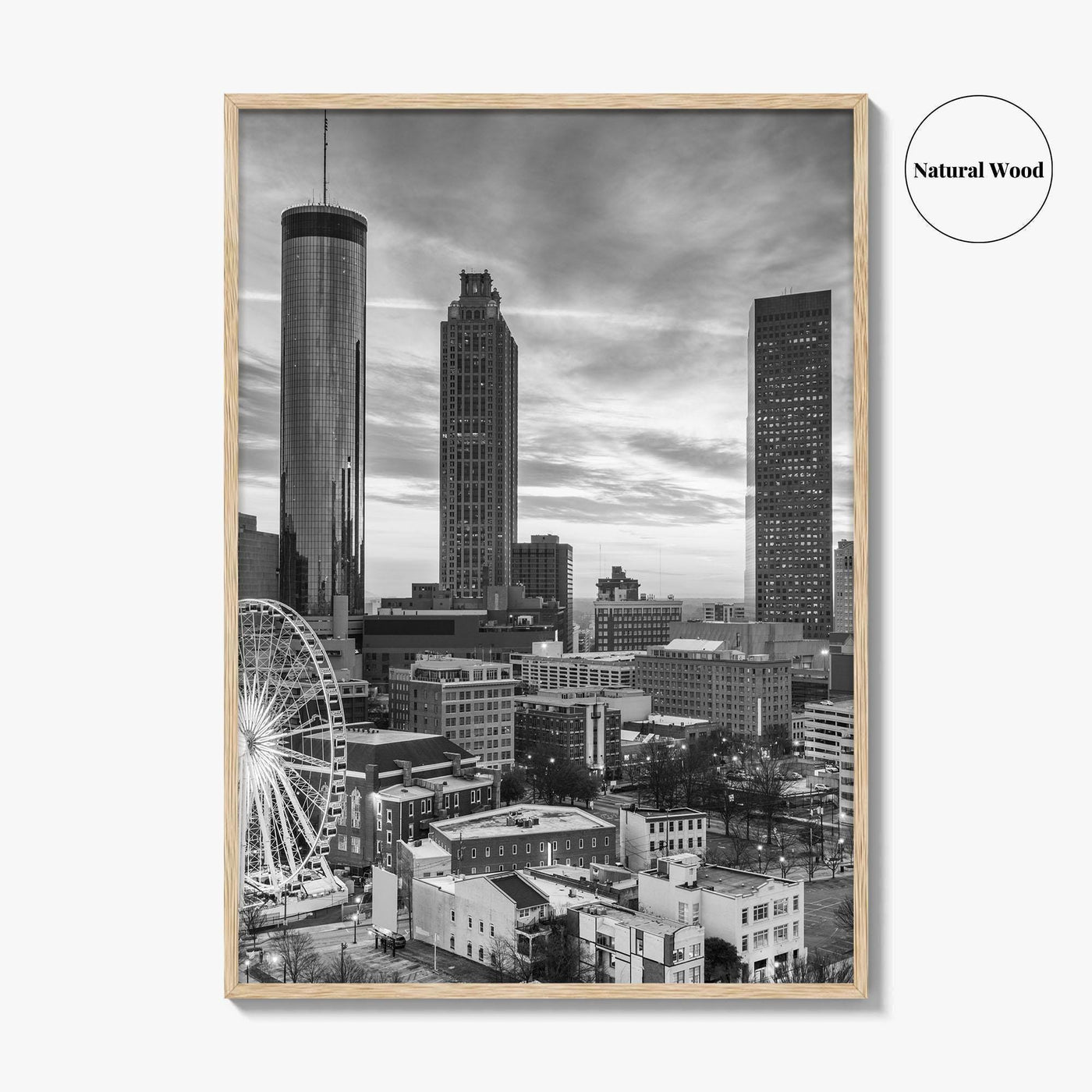 Atlanta Skyline Black and White Fine Art Photo Print, Georgia Poster