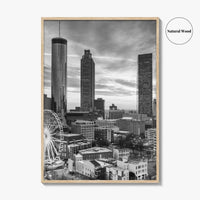 Atlanta Skyline Black and White Fine Art Photo Print, Georgia Poster