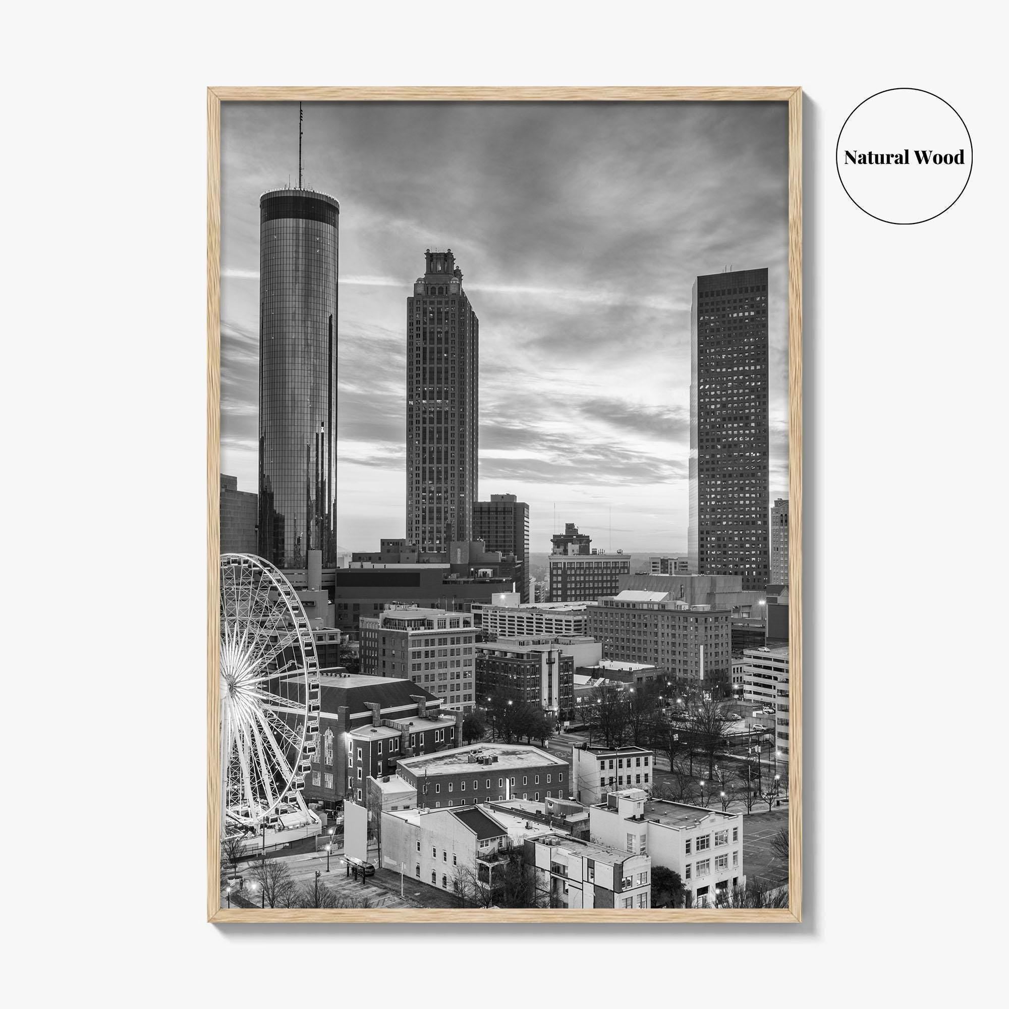 Atlanta Skyline Black and White Fine Art Photo Print, Georgia Poster
