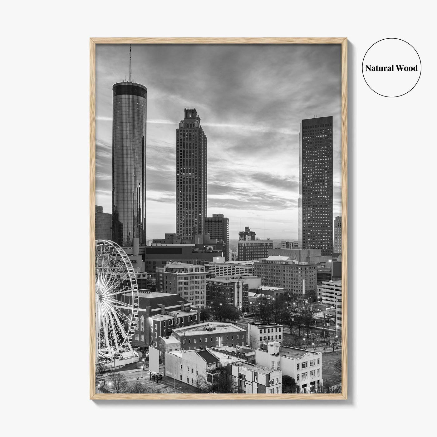 Atlanta Skyline Black and White Fine Art Photo Print, Georgia Poster