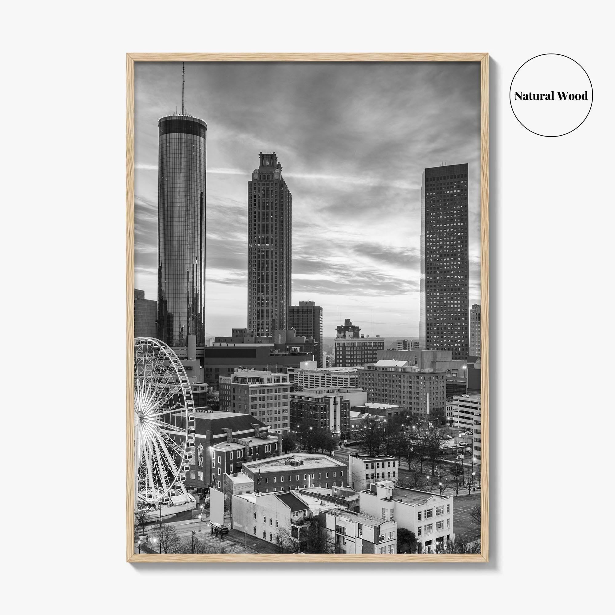 Atlanta Skyline Black and White Fine Art Photo Print, Georgia Poster