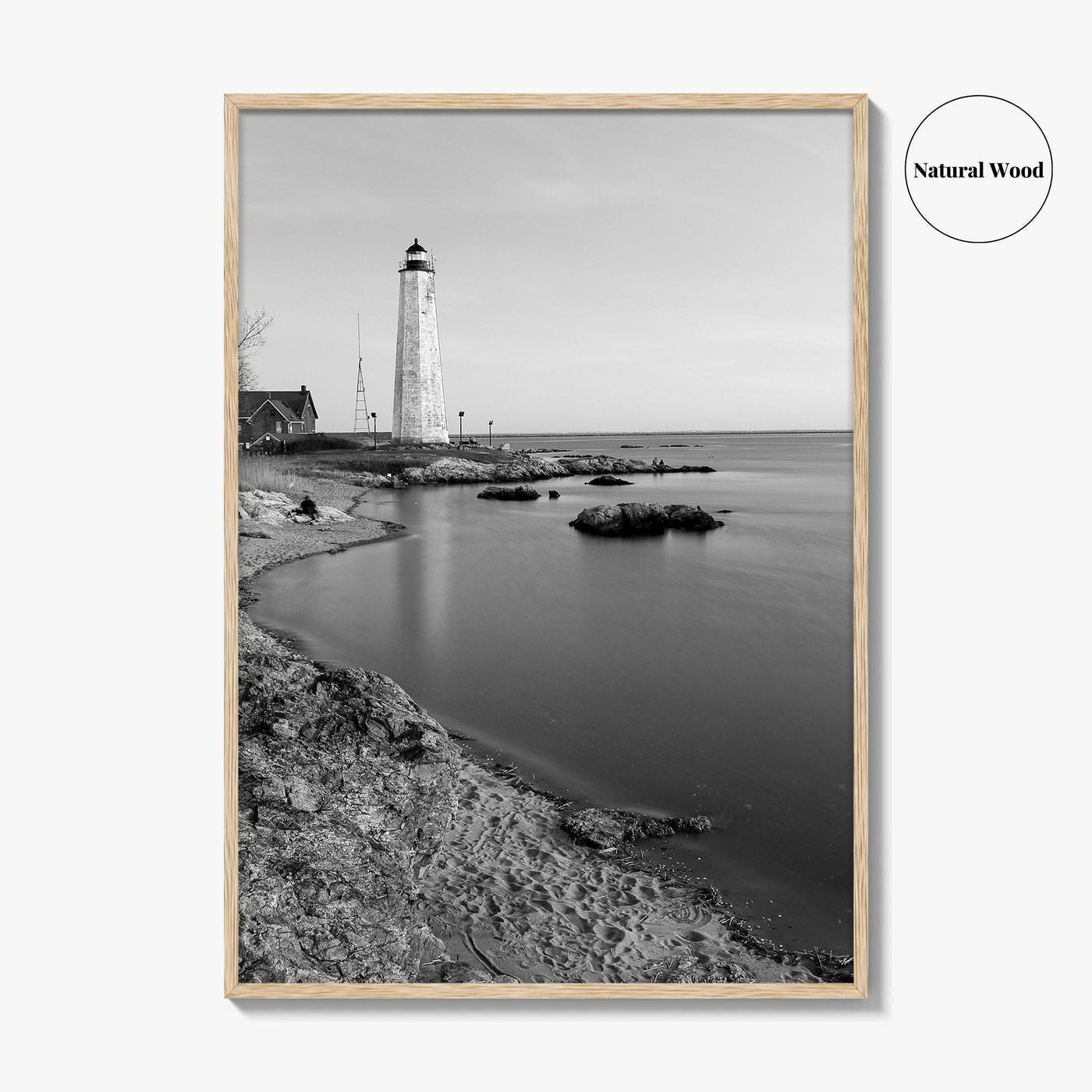 New Haven Lighthouse Black and White Fine Art Photo Print, Connecticut, USA Wall Poster