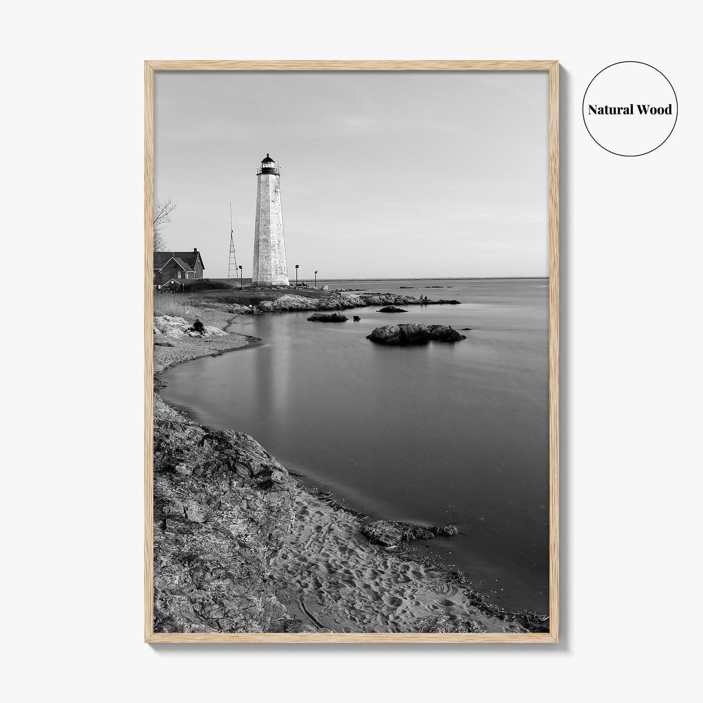 New Haven Lighthouse Black and White Fine Art Photo Print, Connecticut, USA Wall Poster