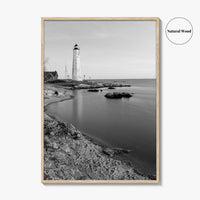 New Haven Lighthouse Black and White Fine Art Photo Print, Connecticut, USA Wall Poster