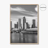 Tampa Skyline Black and White Fine Art Photo Print, City Florida Poster