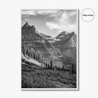 Glacier National Park Black and White Fine Art Photo Print, Montana, Poster, Wall Decor