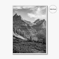 Glacier National Park Black and White Fine Art Photo Print, Montana, Poster, Wall Decor