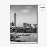 Boston Skyline Black and White Fine Art Photo Print, Massachusetts USA, Wall Decor