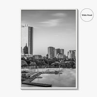 Boston Skyline Black and White Fine Art Photo Print, Massachusetts USA, Wall Decor
