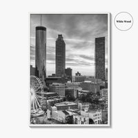 Atlanta Skyline Black and White Fine Art Photo Print, Georgia Poster