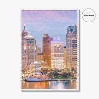 Detroit Skyline Fine Art Photo Print, Michigan USA, Wall Decor Poster