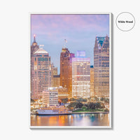 Detroit Skyline Fine Art Photo Print, Michigan USA, Wall Decor Poster