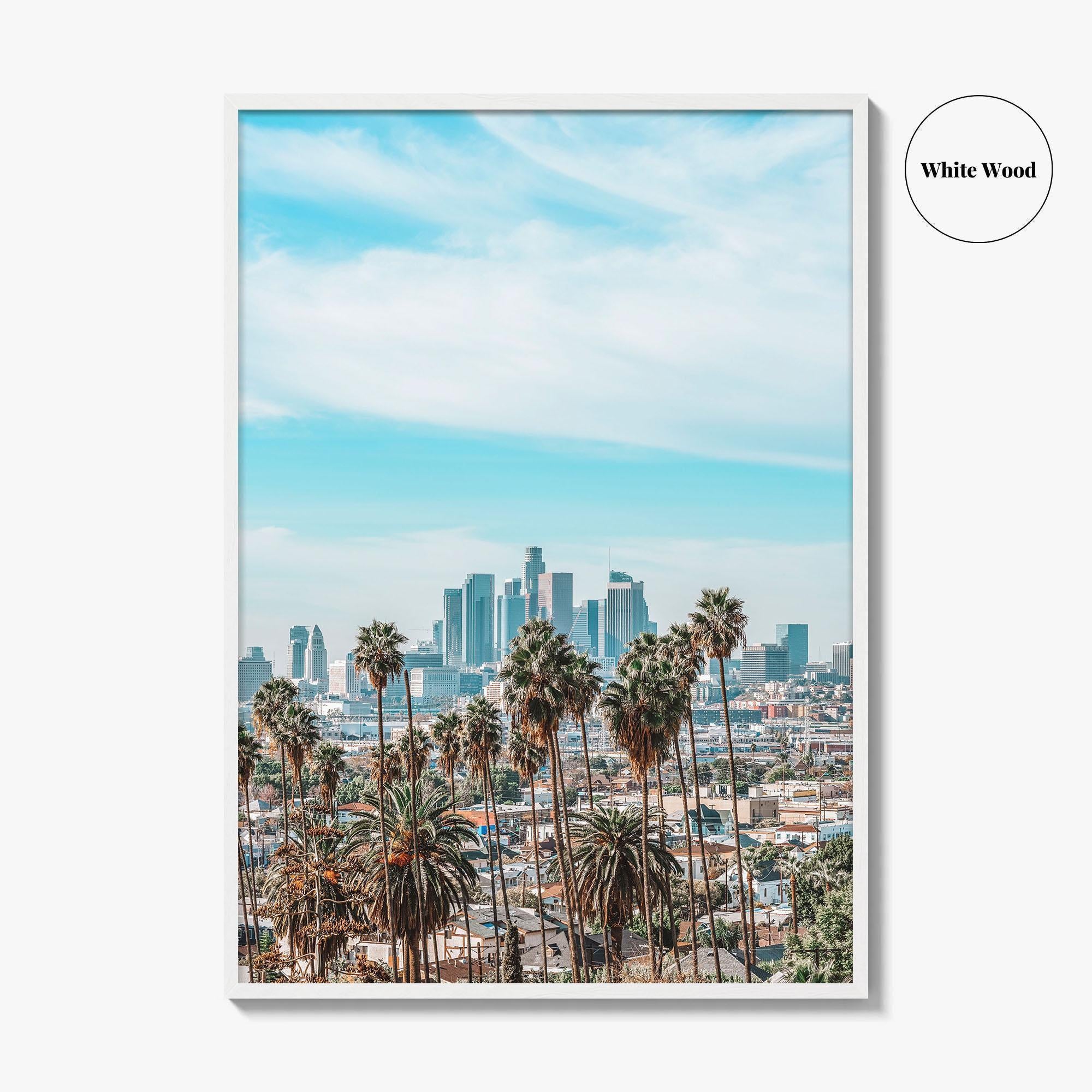 Los Angeles Skyline Fine Art Photo Print, Downtown, Palm Trees, California, LA Poster