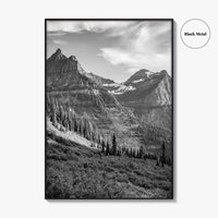 Glacier National Park Black and White Fine Art Photo Print, Montana, Poster, Wall Decor