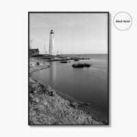New Haven Lighthouse Black and White Fine Art Photo Print, Connecticut, USA Wall Poster