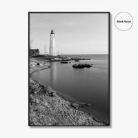 New Haven Lighthouse Black and White Fine Art Photo Print, Connecticut, USA Wall Poster
