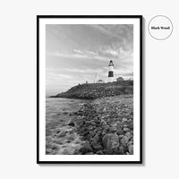 Montauk Lighthouse Black and White Fine Art Photo Print, Long Island New York, Poster