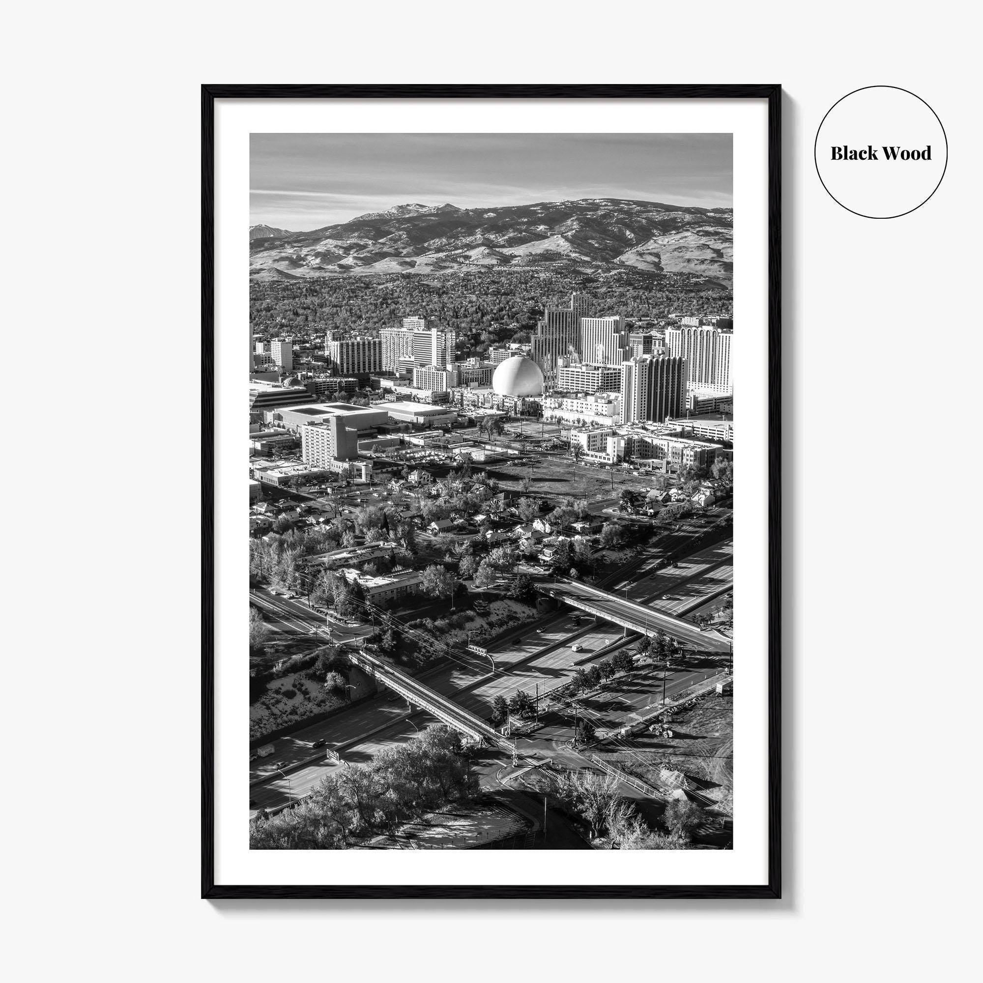 Reno Black and White Fine Art Photo Print, Nevada Casino Poster, USA Art