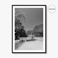 Coron Black and White Fine Art Photo Print, Palawan Philippines Wall Poster, Boat