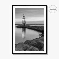 Oklahoma City Black and White Fine Art Photo Print, Lake Hefner Lighthouse, Oklahoma Poster