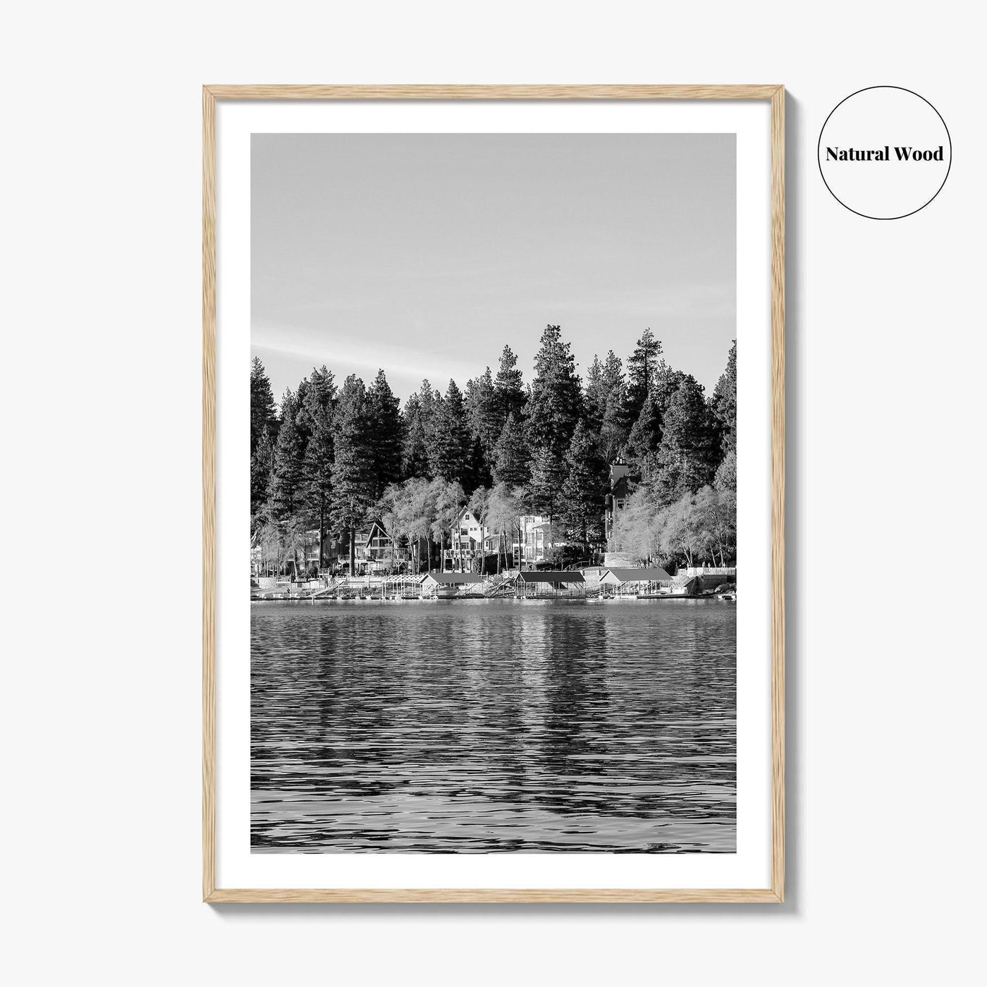 Lake Arrowhead Black and White Fine Art Photo Print, California Wall Decor Poster