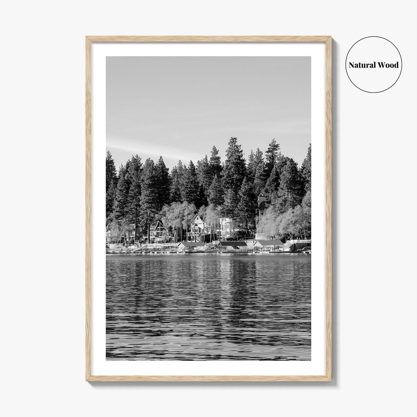 Lake Arrowhead Black and White Fine Art Photo Print, California Wall Decor Poster