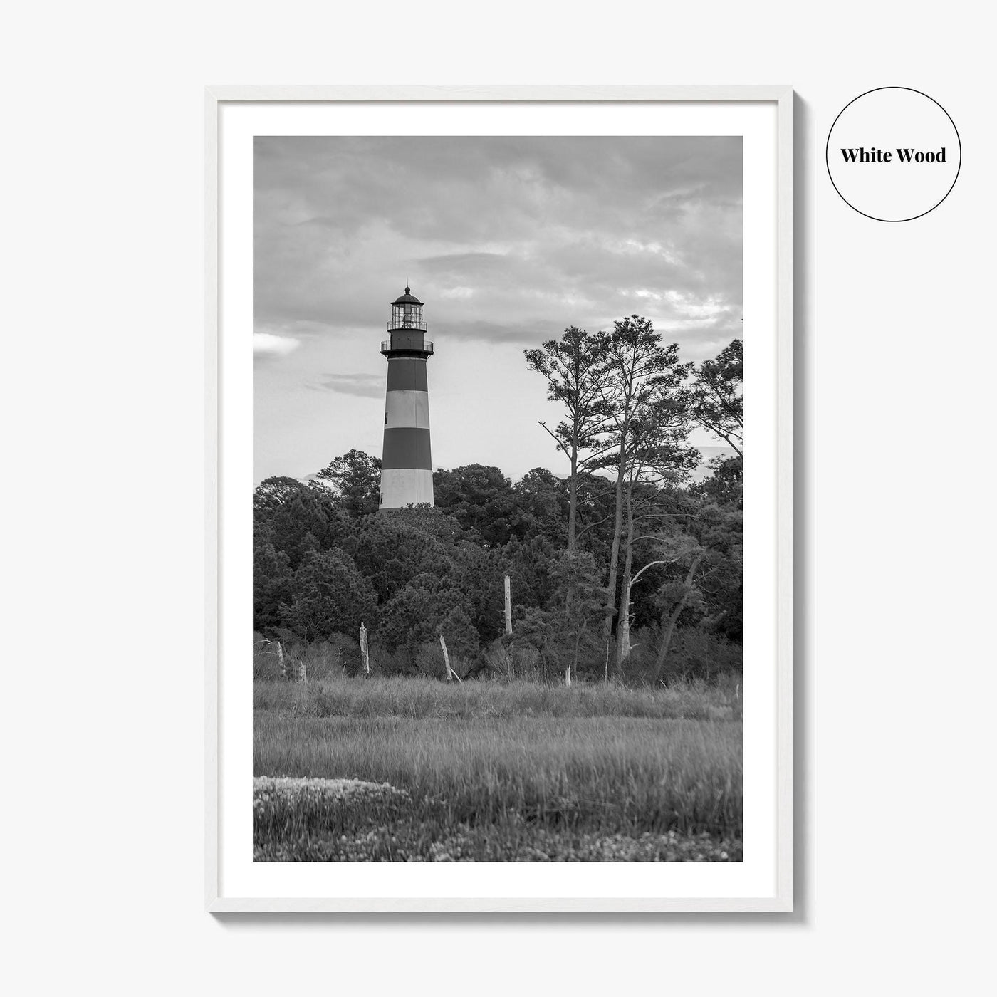 Chincoteague Black and White Fine Art Photo Print, Assateague Lighthouse, Virginia Poster