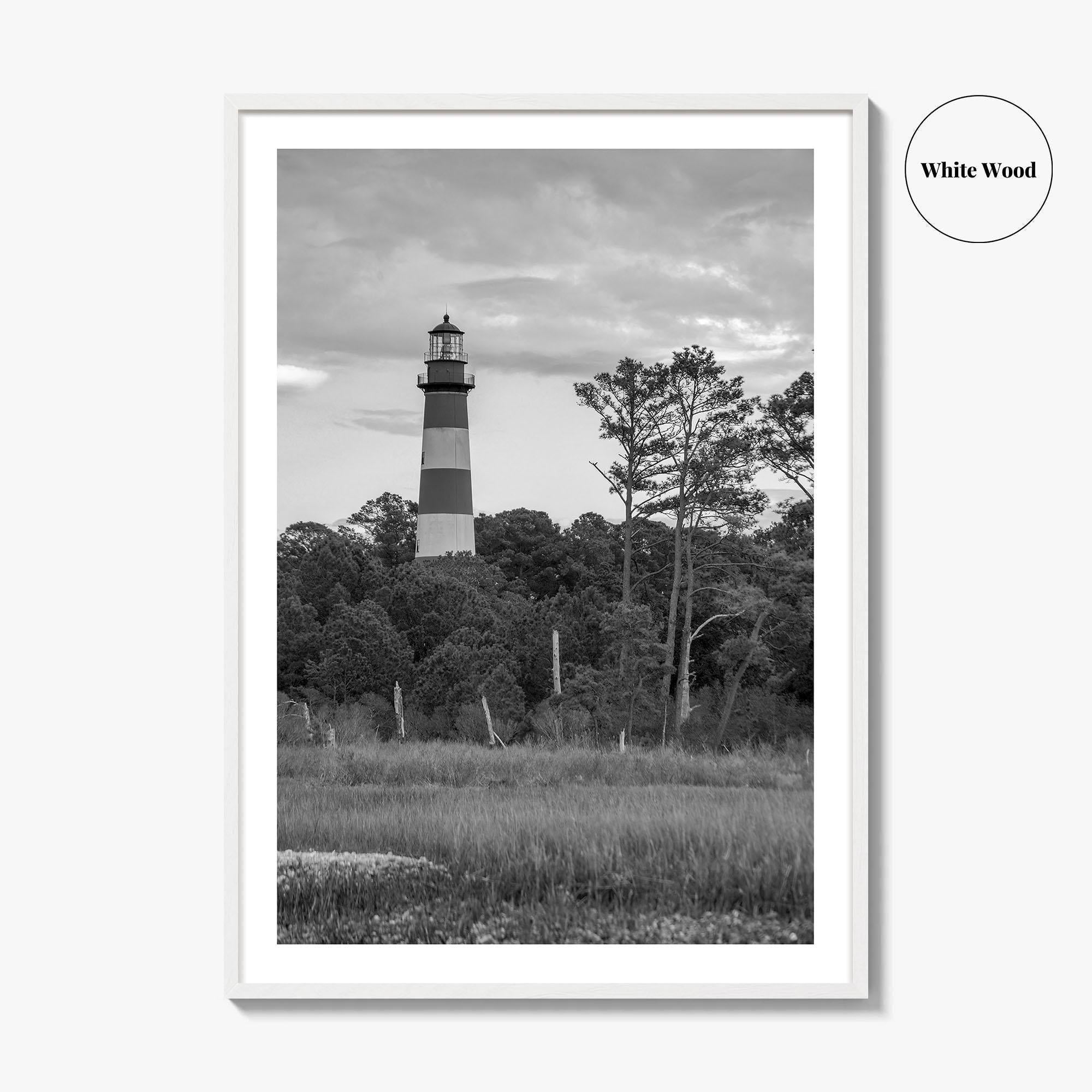 Chincoteague Black and White Fine Art Photo Print, Assateague Lighthouse, Virginia Poster