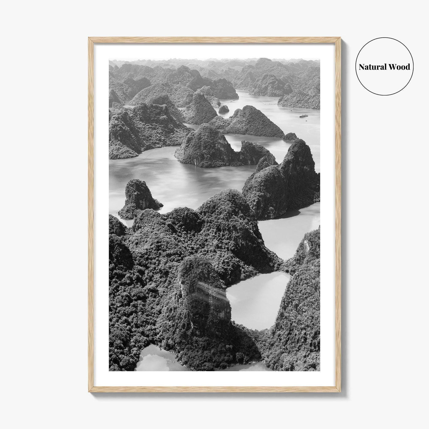 Ha Long Bay Black and White Fine Art Photo Print, Vietnam Poster