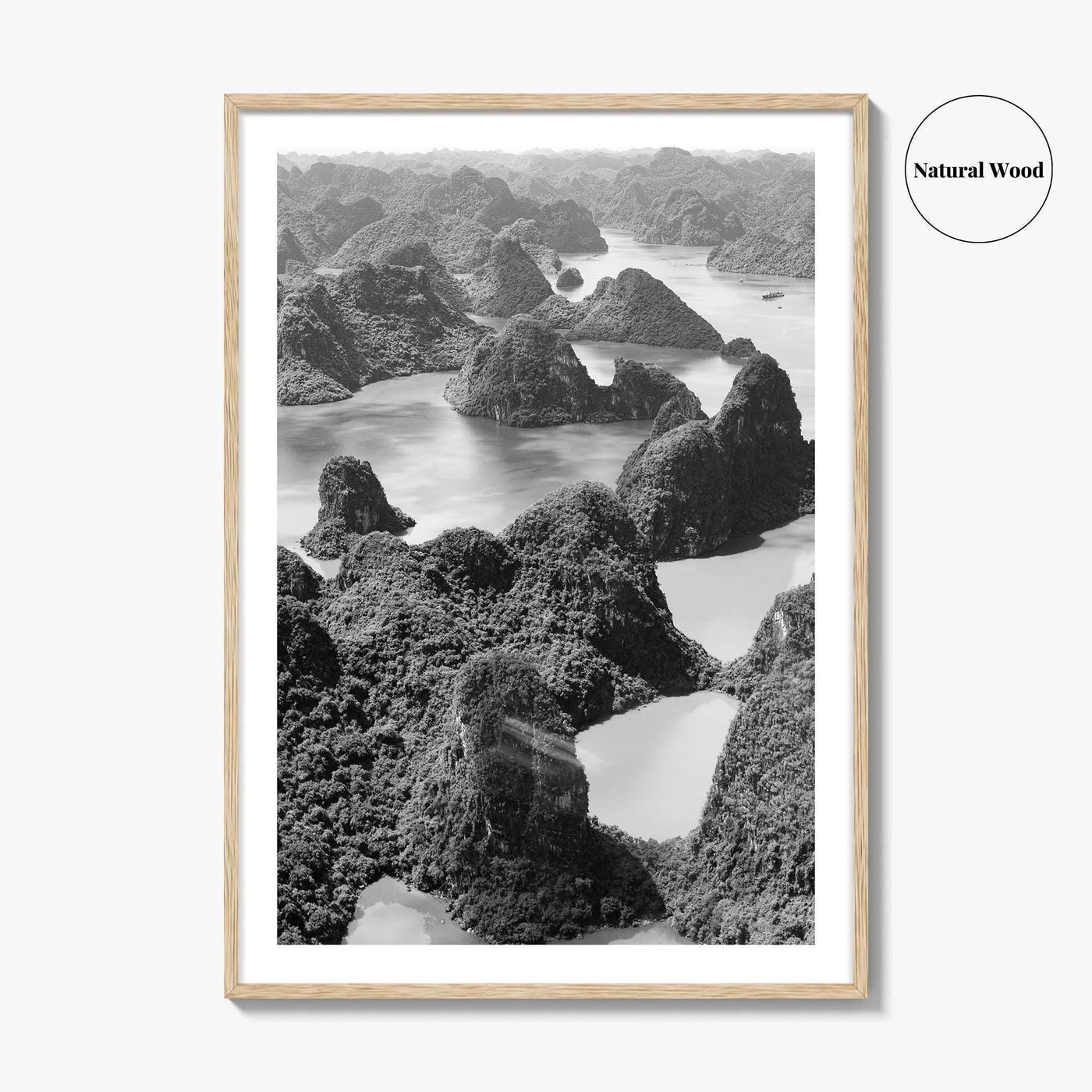 Ha Long Bay Black and White Fine Art Photo Print, Vietnam Poster