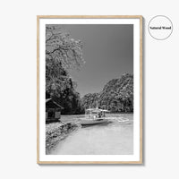 Coron Black and White Fine Art Photo Print, Palawan Philippines Wall Poster, Boat