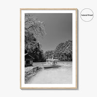 Coron Black and White Fine Art Photo Print, Palawan Philippines Wall Poster, Boat