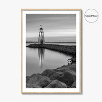 Oklahoma City Black and White Fine Art Photo Print, Lake Hefner Lighthouse, Oklahoma Poster