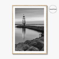 Oklahoma City Black and White Fine Art Photo Print, Lake Hefner Lighthouse, Oklahoma Poster