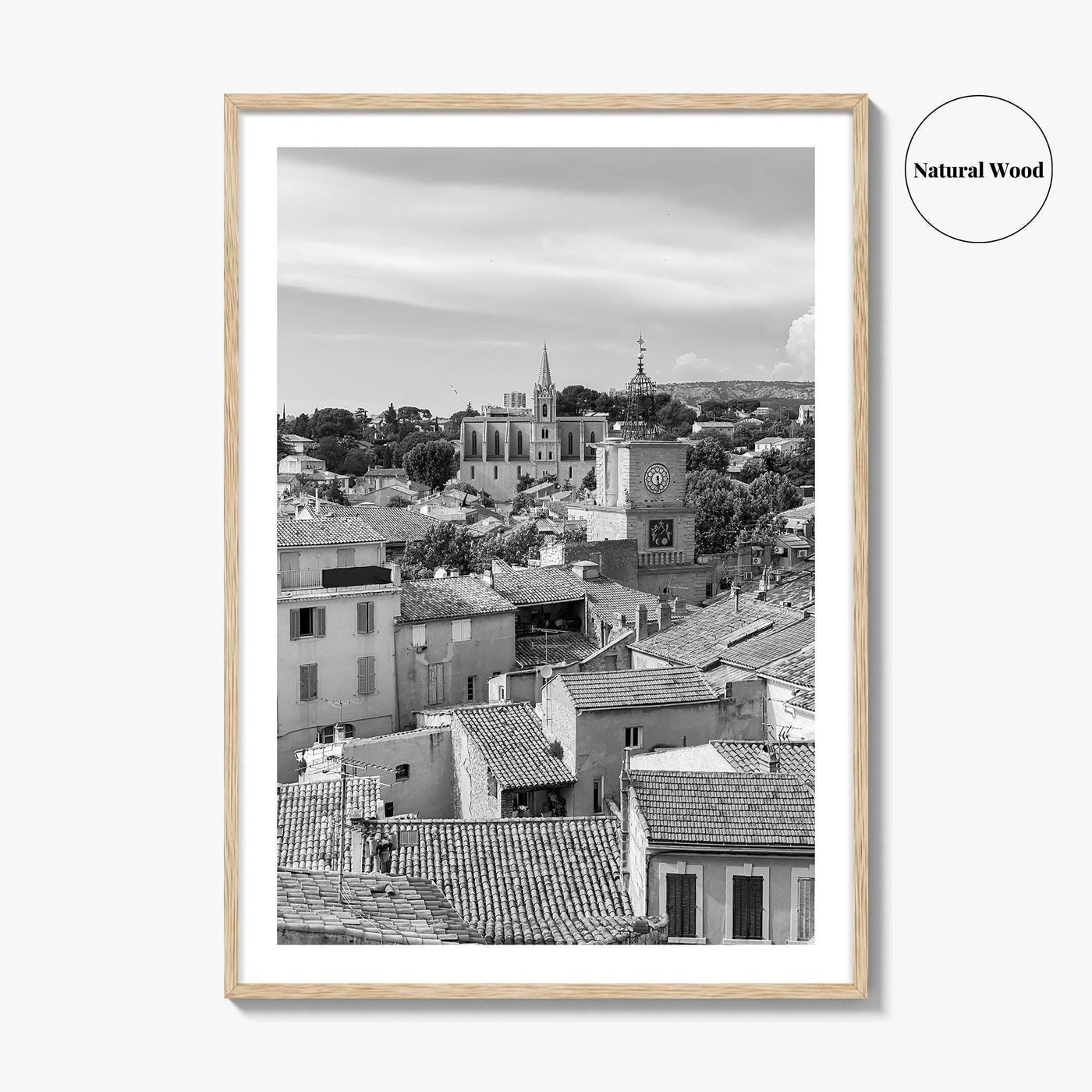 Salon de Provence Black and White Fine Art Photo Print, Tour de l'Horloge Poster