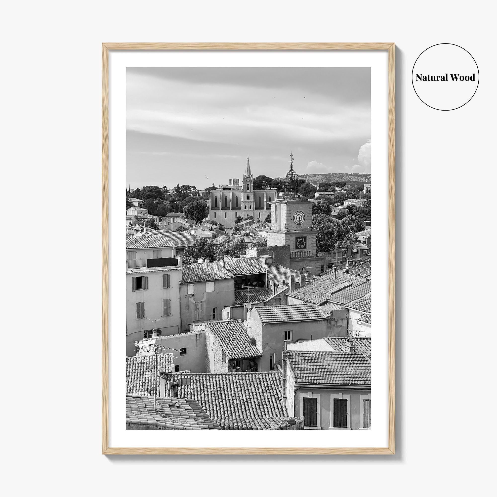 Salon de Provence Black and White Fine Art Photo Print, Tour de l'Horloge Poster