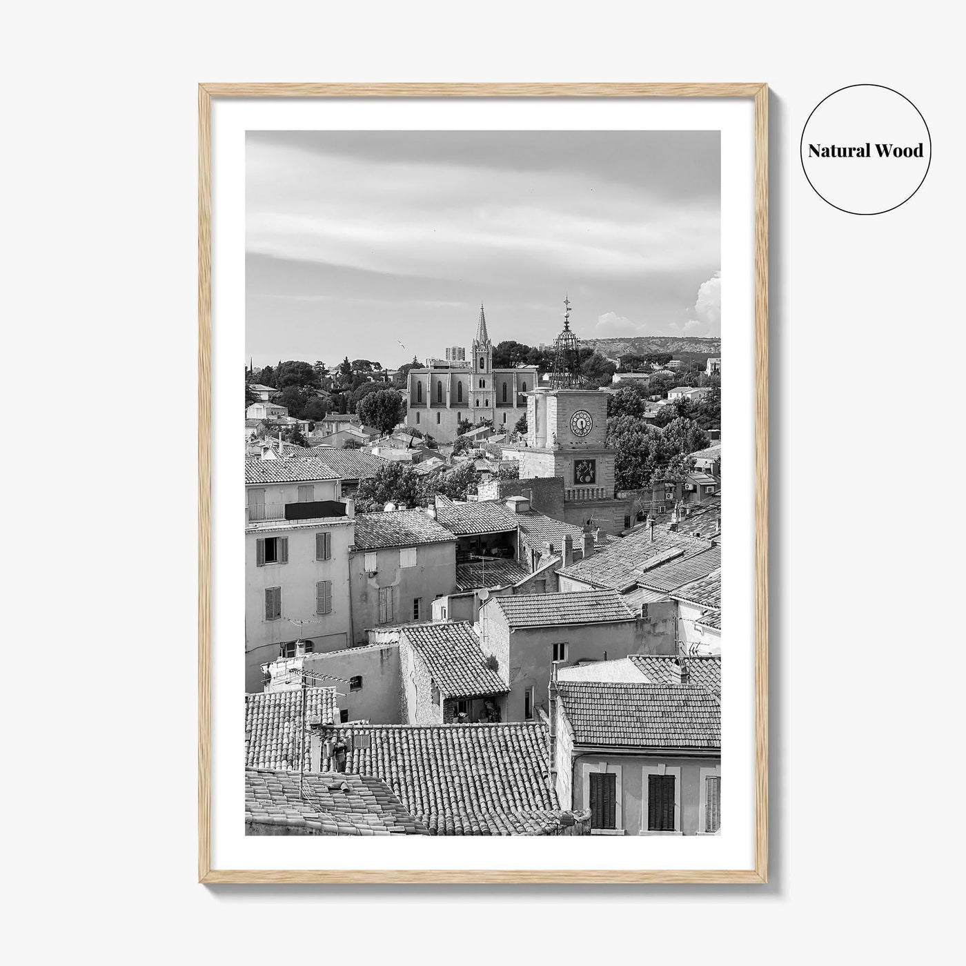 Salon de Provence Black and White Fine Art Photo Print, Tour de l'Horloge Poster