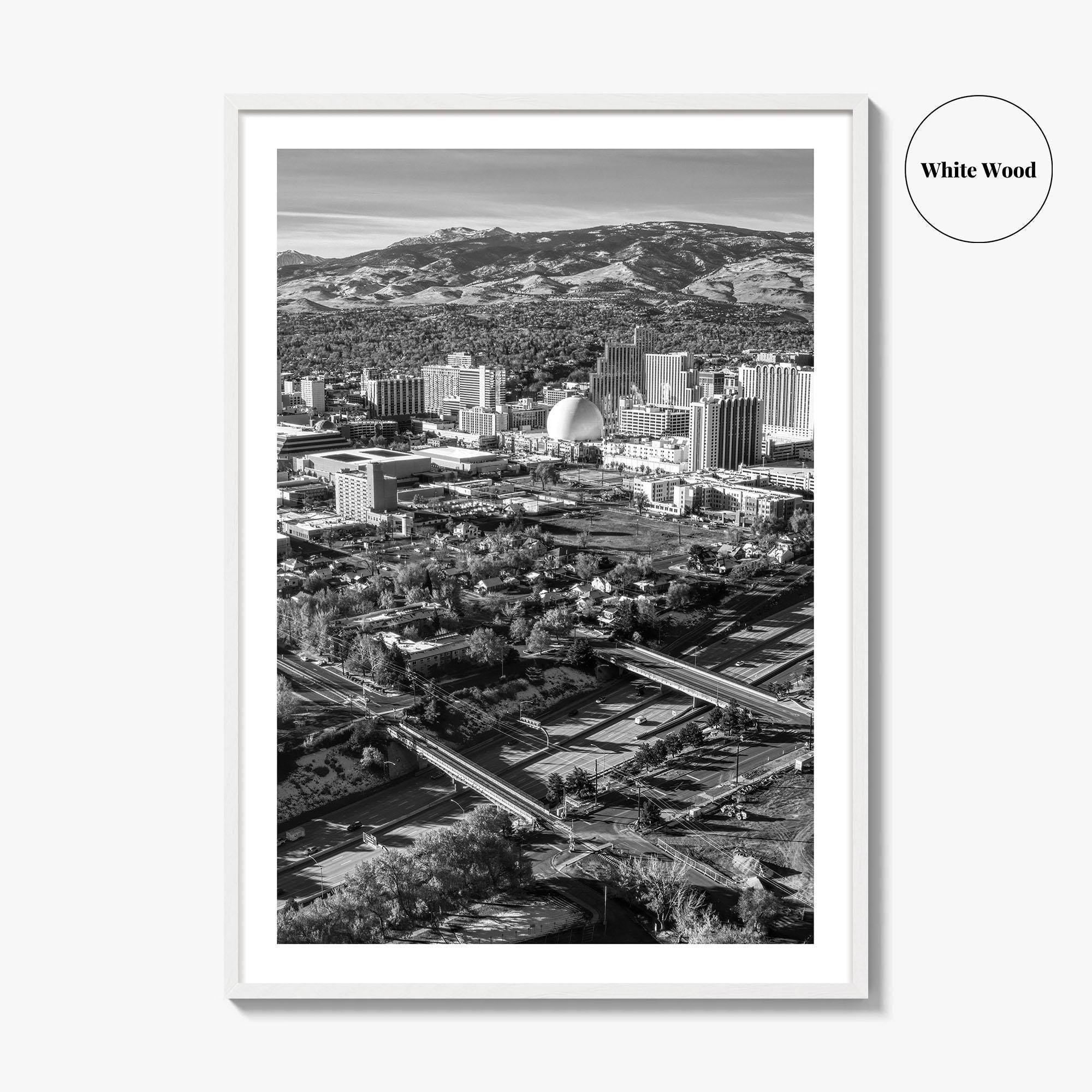 Reno Black and White Fine Art Photo Print, Nevada Casino Poster, USA Art
