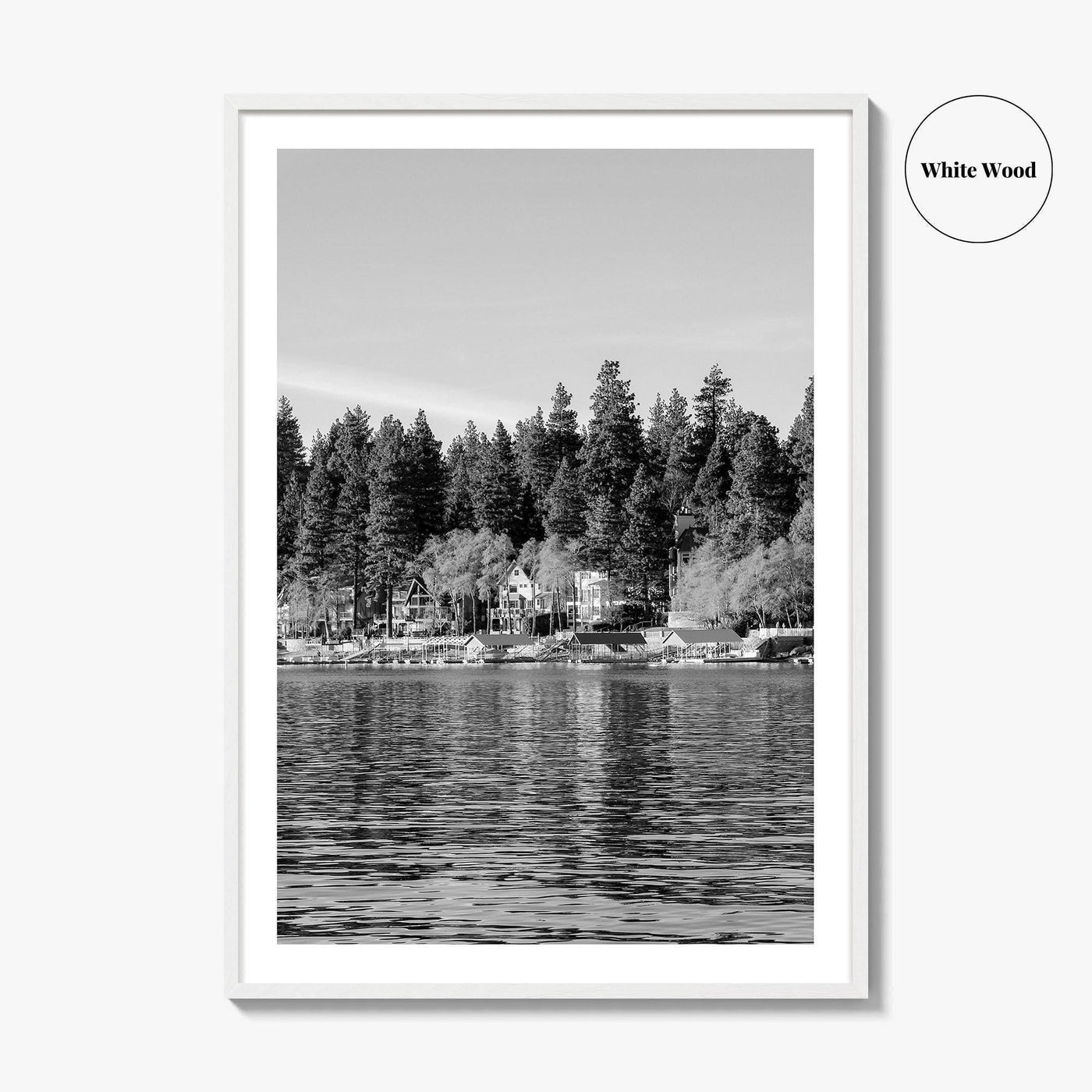 Lake Arrowhead Black and White Fine Art Photo Print, California Wall Decor Poster