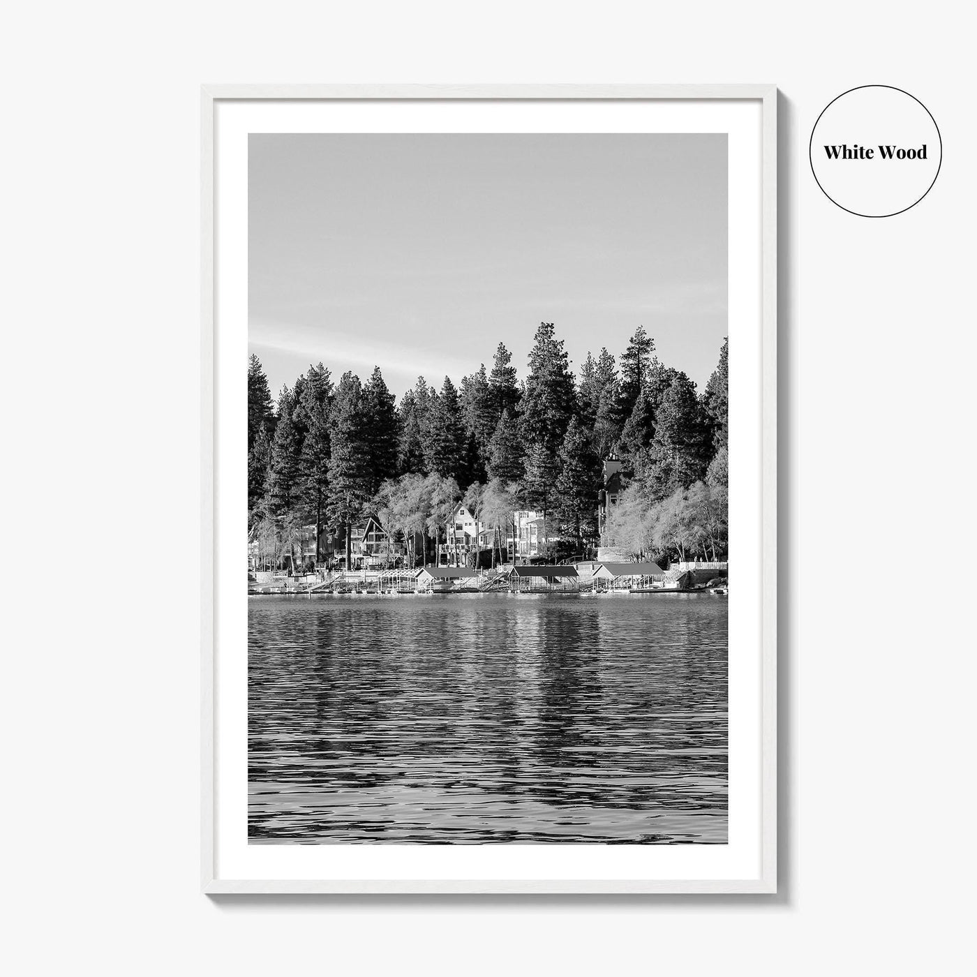 Lake Arrowhead Black and White Fine Art Photo Print, California Wall Decor Poster