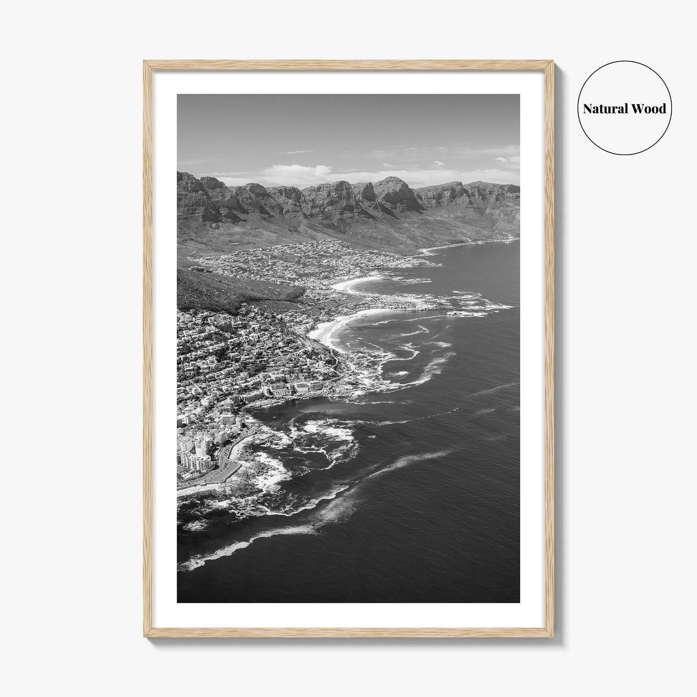 Cape Town Black and White Fine Art Photo Print, Coastal South Africa Poster