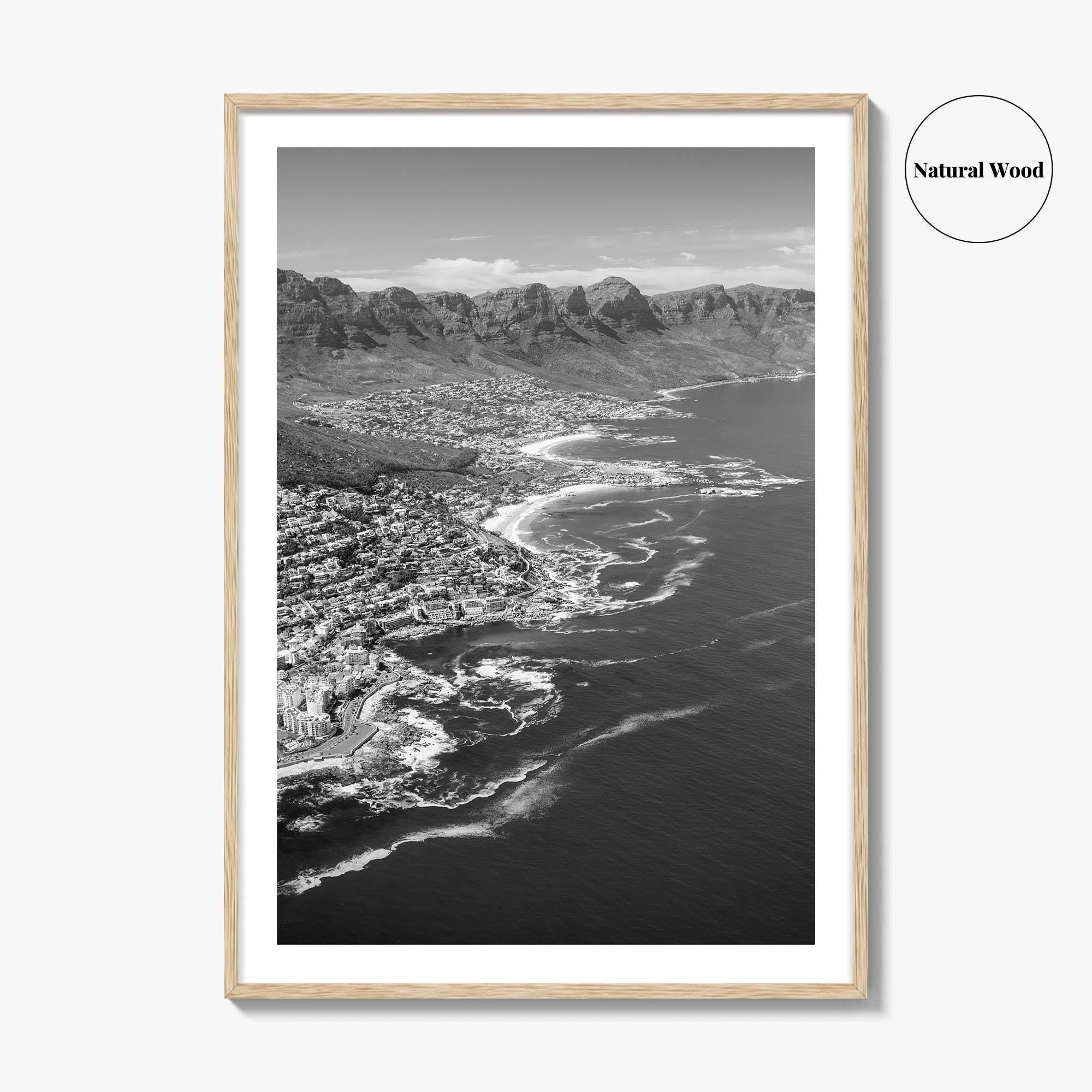 Cape Town Black and White Fine Art Photo Print, Coastal South Africa Poster