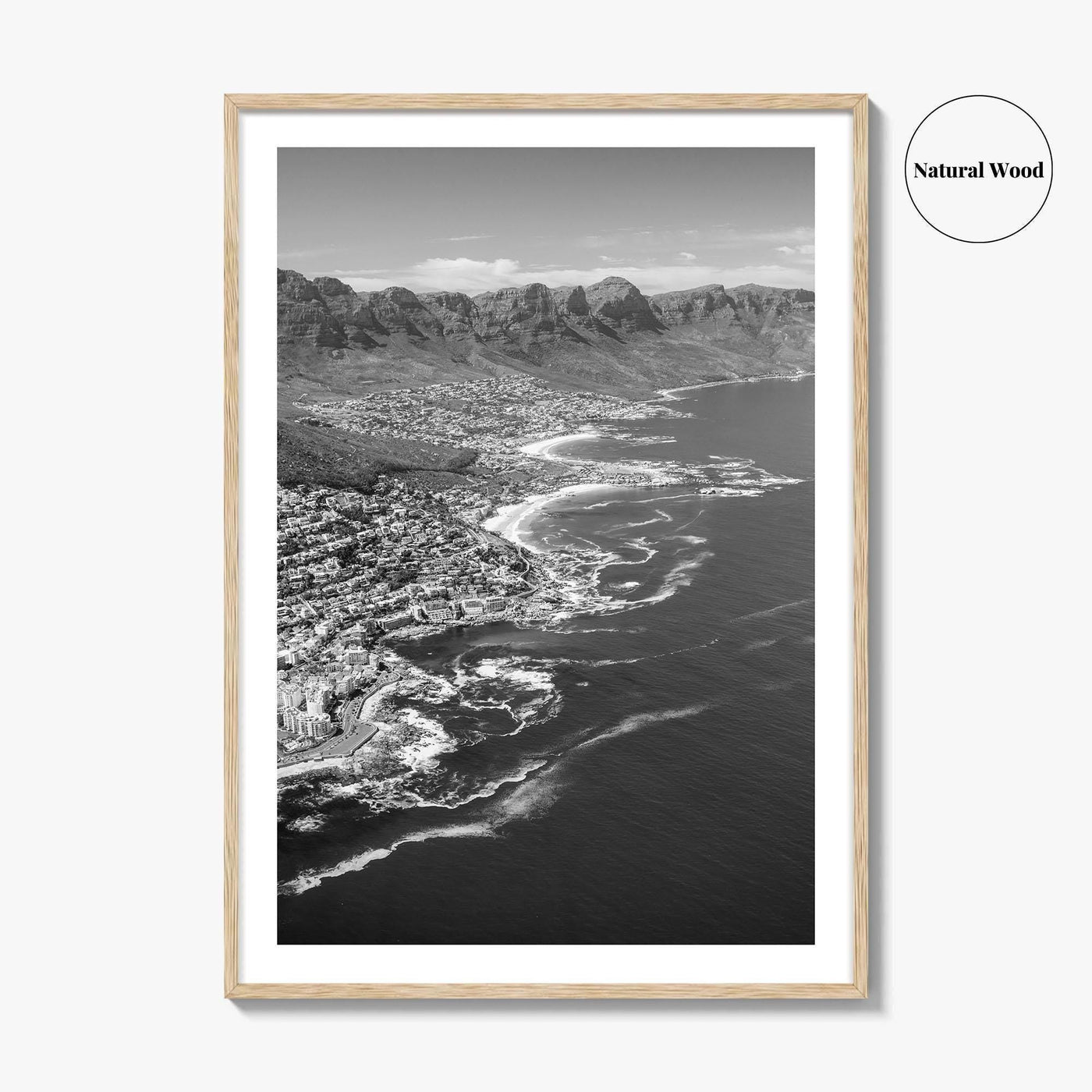 Cape Town Black and White Fine Art Photo Print, Coastal South Africa Poster