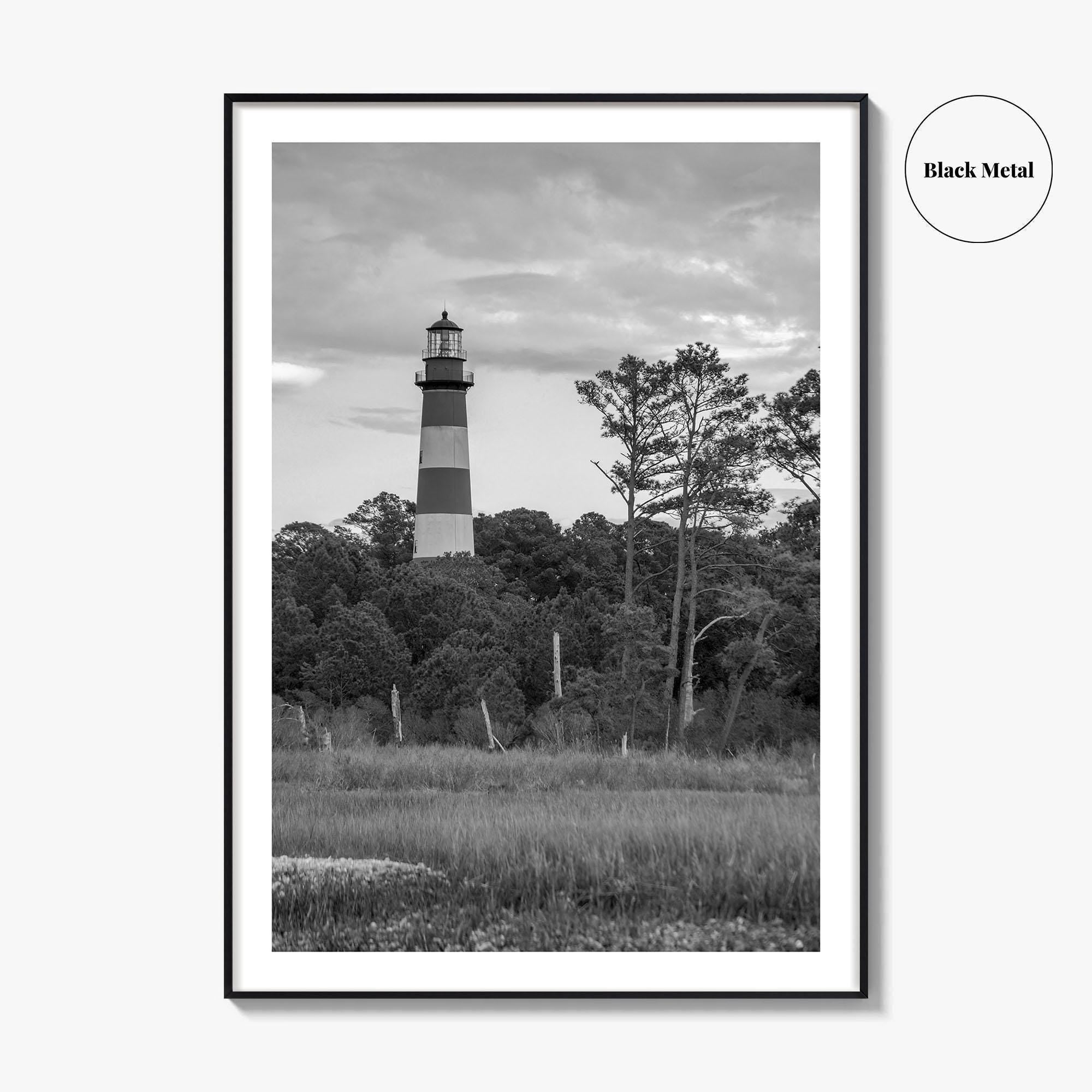 Chincoteague Black and White Fine Art Photo Print, Assateague Lighthouse, Virginia Poster